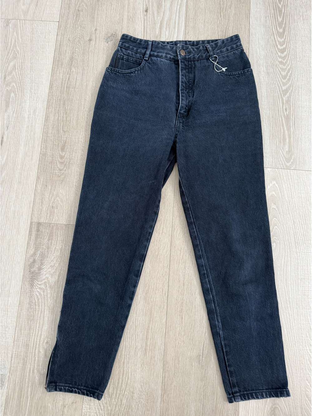 Bongo Black High-Waisted Mom Jeans with Ankle Zippers Size 11